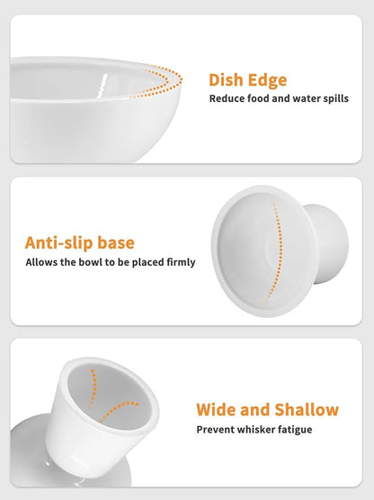 LoeJan Elevated Cat Food and Water Bowls Set, Extra Wide and Raised Ceramic - Image 4