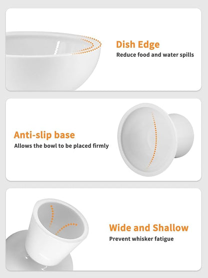 LoeJan Elevated Cat Food and Water Bowls Set, Extra Wide and Raised Ceramic - Image 4