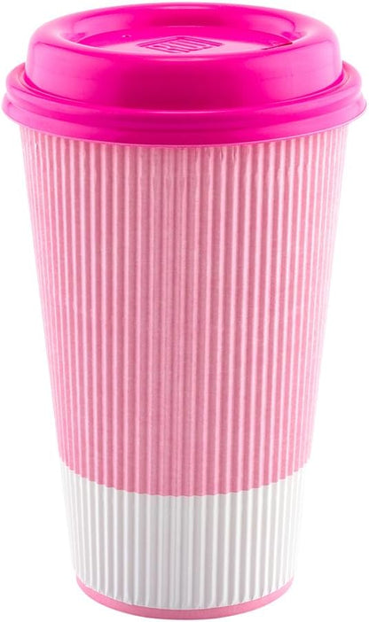 Restaurantware 16 Ounce Ripple Wall Disposable Coffee Cups, 500 Insulated Light - Image 12