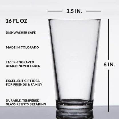 LumEngrave T-REX DINOSAUR BODY Engraved Pint Glass | Great Gift Idea for Dino Lovers and Paleontology Enthusiasts!