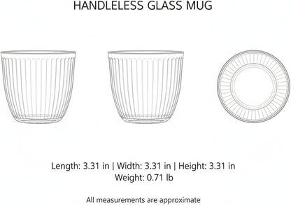 Handleless Glass Mug with Vertical Stripes - Image 7
