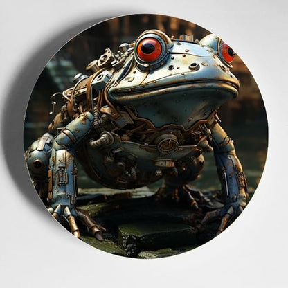 Frog Ceramic Art Plate 10-inch, with Stand & Wall Mount Options DP-701862072