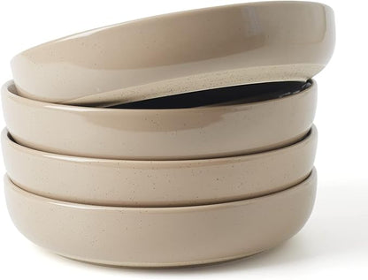 famiware Milkyway 33 oz Pasta Bowls Set of 4, Cinnamon Brown | by Famiware