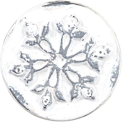 Park Designs Snowflake Napkin Ring Set of 4 | Rustic White Metal Napkin Holders with Embossed Winter Motif | Farmhouse & Christmas Table Decor