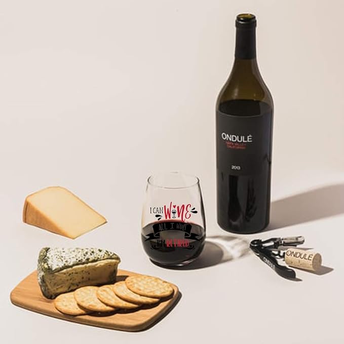 Perfectinsoy I Can Wine All I Want I'm Retired, Retirement Stemless Wine Glass - Image 3