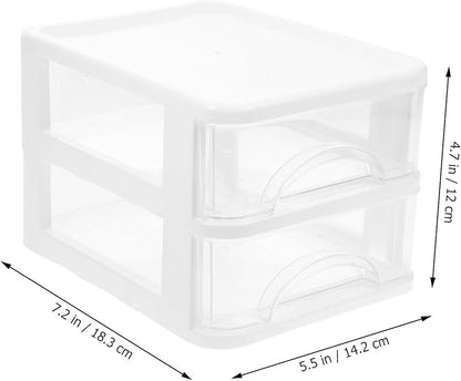 COHEALI Multi-Function Desk Organizer with 2-Layer Drawer, Desktop Storage Box for Office Supplies, Practical Tabletop Stationery Storage for Workspace Organization