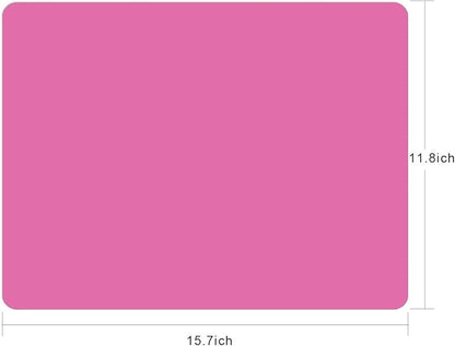 Silicone Placemats, Food-Grade Non-Slip Waterproof, Dining, Stain Resistant, Countertop Protector, Kitchen Counter Mat, Heat Resistant, Baking mat Dishwasher Safe (15.7x11.8Inch-4pack, Rose)