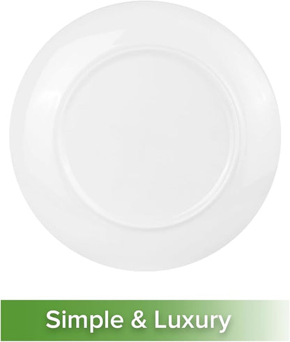 Fine Bone China Dessert Plates 6-Piece, Cake Plate, Side Plate 8 Inches, Fine Glaze With Pure White Color Sturdy and Durable, Thin Thickness and Light Weight, Microwave and Dishwasher Safe