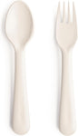 mushie Flatware Fork and Spoon Set For Kids | Made in Denmark (Ivory)