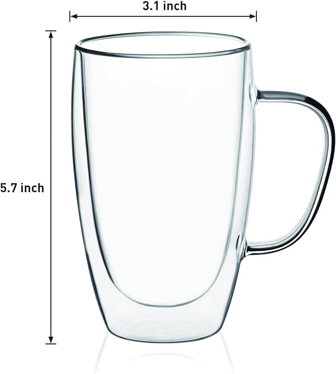 Espresso Cups Set Of 2, Double Walled Glass Coffee Mugs - Image 3