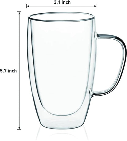 Espresso Cups Set Of 2, Double Walled Glass Coffee Mugs - Image 3