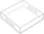 Clear Sturdy Acrylic Tray with Handles-8"x8"x2"H-Countertop Organizer Tray for Kitchen,Bathroom,Office- Storage Box for Cosmetics, Jewelry,Toiletries,Toy,Gadgets
