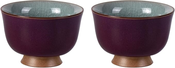 KAMMAK Japanese Tea Cups, 3 Oz Small Handmade Ceramic Teacups, Loose Leaf and by KAMMAK