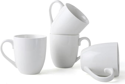 16OZ Ceramic Coffee Mugs Set, Large White Coffee Cups by MVYAVYUS