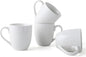 16OZ Ceramic Coffee Mugs Set, Large White Coffee Cups by MVYAVYUS