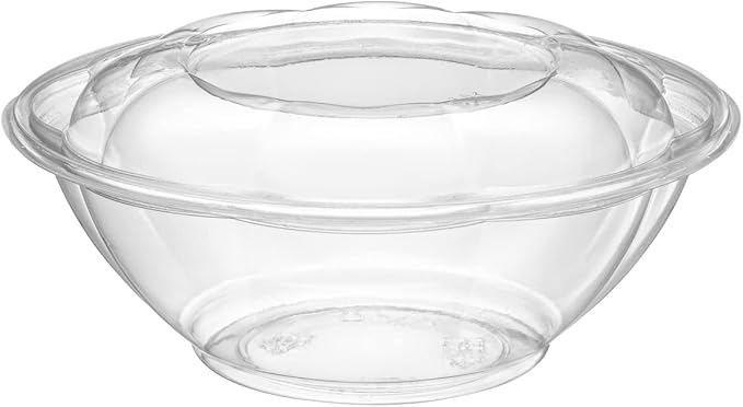 GUSTO [24 oz. - 50 Count Clear Plastic Salad Bowls - Perfect - Image 2