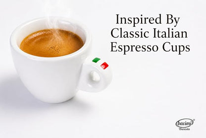 Bacimi® Espresso Cups & Saucers Set of 4 – 3 oz Thick Porcelain Coffee Cups - Image 5
