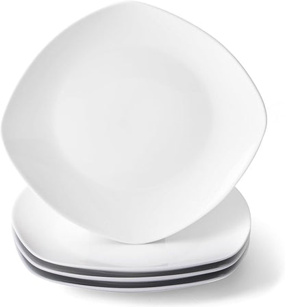 10" Square Dinner Plates Set of 4, Appetizer & Dessert, Dishwasher Safe by fMBB
