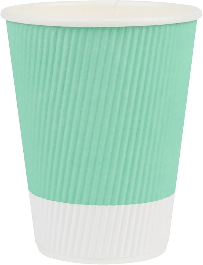 Restaurantware 12 Ounce Ripple Wall Disposable Coffee Cups, 500 Insulated - Image 2