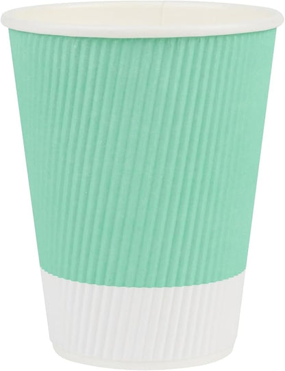 Restaurantware 12 Ounce Ripple Wall Disposable Coffee Cups, 500 Insulated - Image 2
