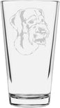 German Wirehaired Pointer Custom Personalized Dog Themed Etched All Purpose 16oz Pint Glass
