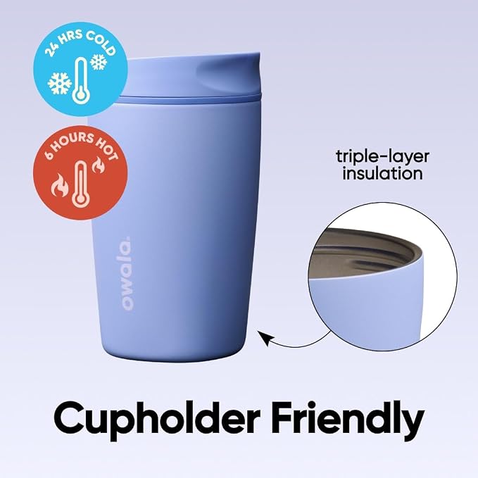 Owala SmoothSip Slider Insulated Stainless Steel Coffee Tumbler, Reusable Iced - Image 3