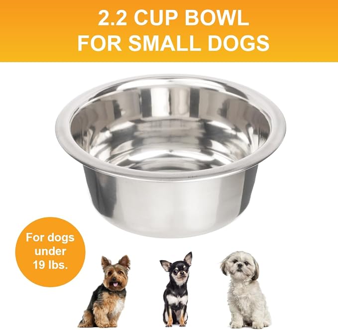 Neater Pet Brands 2.2 Cup Stainless Steel Dog Bowls, 1 Single Neater Feeder - Image 2