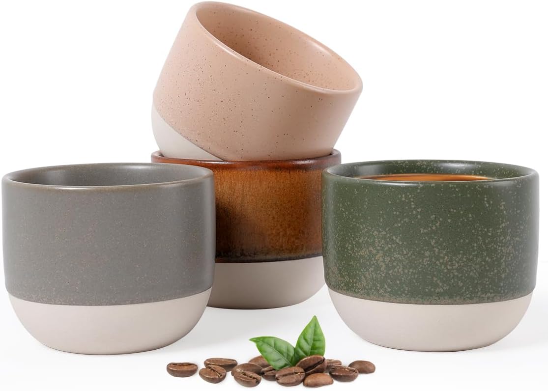 INGOFIN Ceramic Espresso Cup Set of 4-4.2 oz Espresso Cup by INGOFIN
