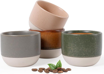 INGOFIN Ceramic Espresso Cup Set of 4-4.2 oz Espresso Cup by INGOFIN