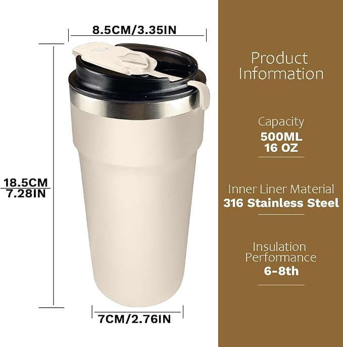 SPLMIFA Travel Coffee Mugs Leak-Proof, Reusable Coffee Cups - Image 4