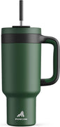 POWCAN 40 oz Tumbler with Handle, 2-in-1 Straw and Sip Lid, Dishwasher Safe by POWCAN