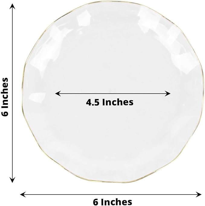 Efavormart 10 Pack | Clear 6" Round Plastic Dessert Salad Plates, Disposable - Image 3