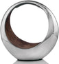 Modern Day Accents Anillo 2-Tone Decorative, Large, Aluminum, Tabletop, Accents, Décor, Bowl, Modern, Engagement Wedding Trays, Ring Display Stand, Key Holder L x 8" W x 16" H, Brown, Silver