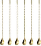 6 Pcs 12 Inch Bar Mixing Spoon Cocktail Spoon Stainless Steel Bar Long Spoon by SZLFSX