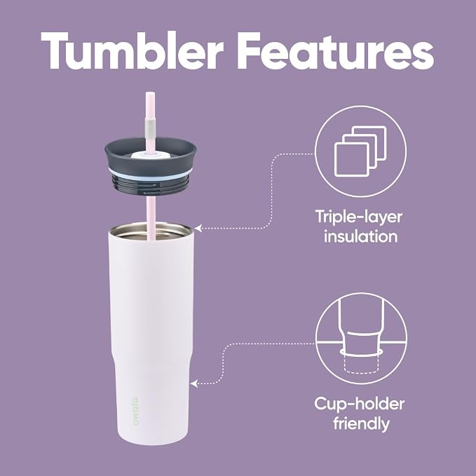 Owala Tumbler Stainless Steel Water Bottle 24 oz Bunny Hop | 2-in-1 Sip-or-Swig - Image 2