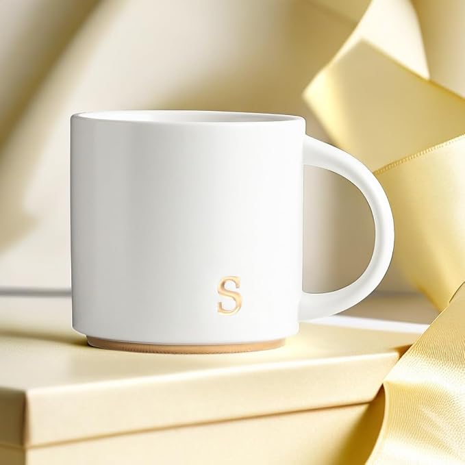 COLLECTIVE HOME Ceramic Coffee Mug, 15 oz Monogram Cup - Image 3