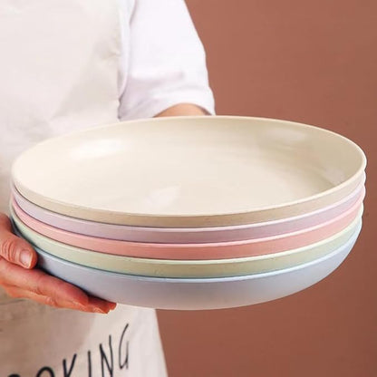 LRUUIDDE Unbreakable Cereal Dinner Plate, 9 Inch Wheat Straw Deep Reusable - Image 5