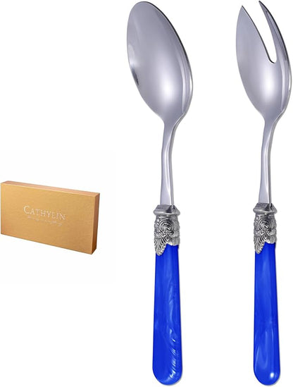 2-piece Salad Servers Stainless Steel Salad Serving Set Salad Fork and Spoon by CATHYLIN