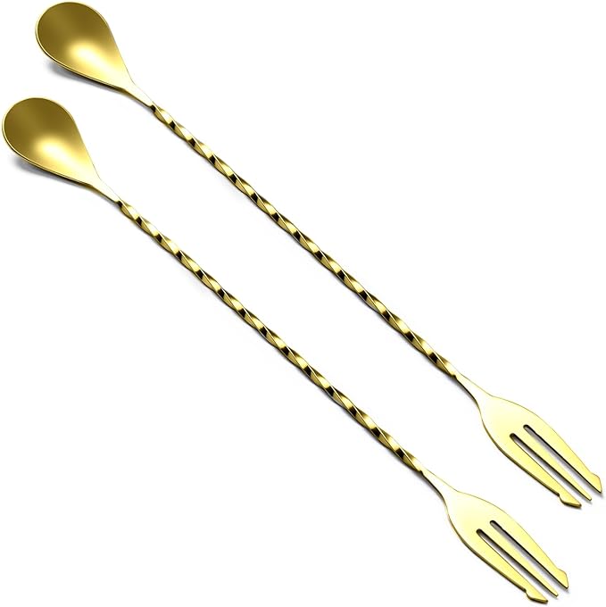 Bar Spoon Cocktail Mixing Stirrers, 12” by Briout