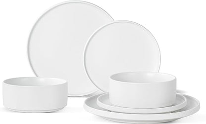 6 Piece Ceramic Plates and Bowls Sets by Shrynxal