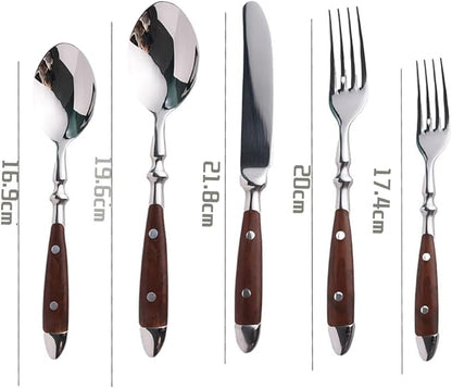 Silverware Set for 4 Classic 20 Piece Flatware Set Elegant 18/10 Stainless Steel Western Cutlery Delicate Utensils for Home Dishwasher Safe Mirror Polished