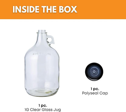 FastRack Glass Water Bottle Includes 38 mm Polyseal Cap, 1 gallon Capacity - Image 2