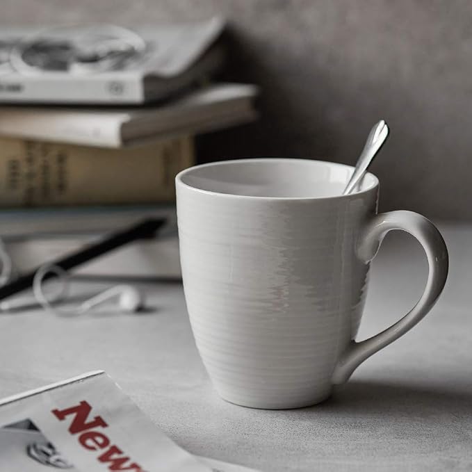 DOWAN Coffee Mugs, 17 Oz Coffee Mug Set of 6, Corrugated Tea Mugs - Image 6