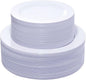 KIRE 120PCS White Plastic Plates by KIRE