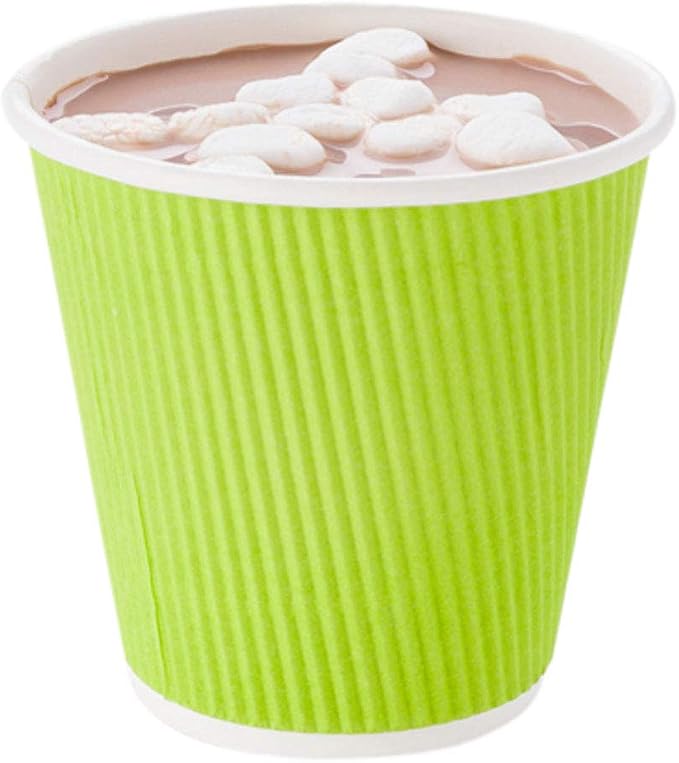 Restaurantware Ripple Wall Coffee Cups 500 Count 8 Ounce Insulated Eco Green - Image 6