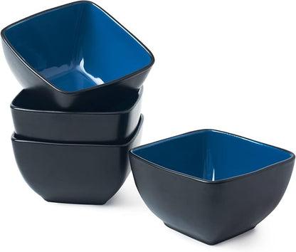 AmorArc 32oz Square Cereal Soup Bowls Set, Stoneware Bowls Set of 4 - Image 7