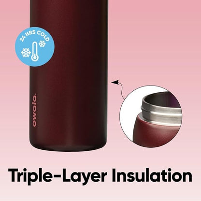 Owala FreeSip Stainless Steel Water Bottle 32 oz Black Cherry - Image 4