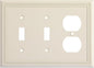 Henne Bery Sunken Pearls Heavy Duty Decorative Wall Plate Switch Plate Outlet Cover (Double Toggle/Single Duplex, Light Almond)
