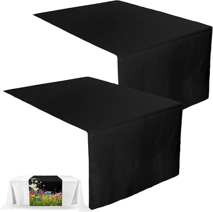 2 Pcs Black Sublimation Table Runners Blanks 24 x 72 Inch Polyester Table by Breling