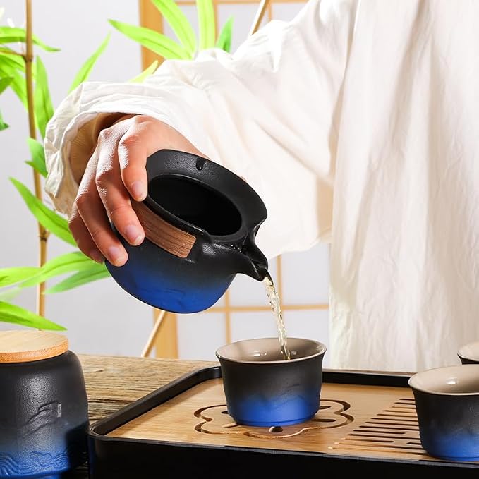 LURRIER Gongfu tea sets, Portable Ceramic TeaSet, Asian Tea sets - Image 4